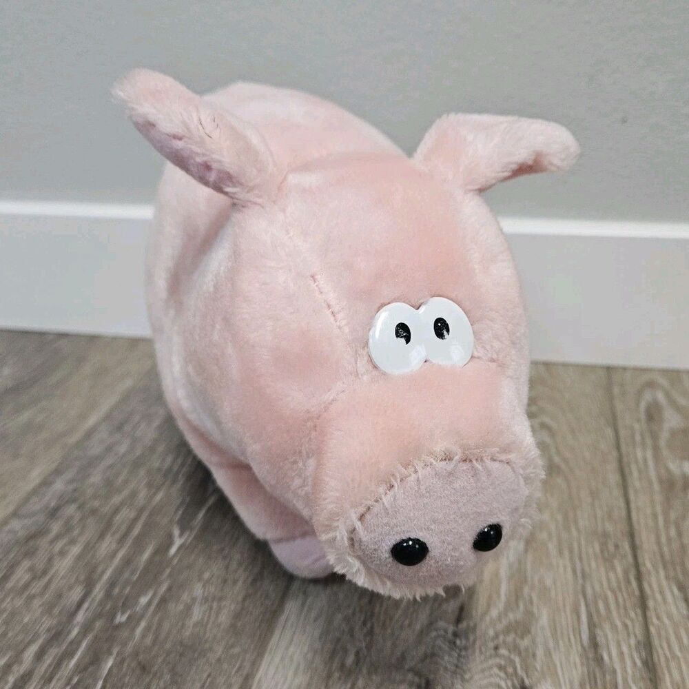 Squeezems Vintage 1987 Percy Pig Plush Toy 14in Pink Oinking Squuzem's